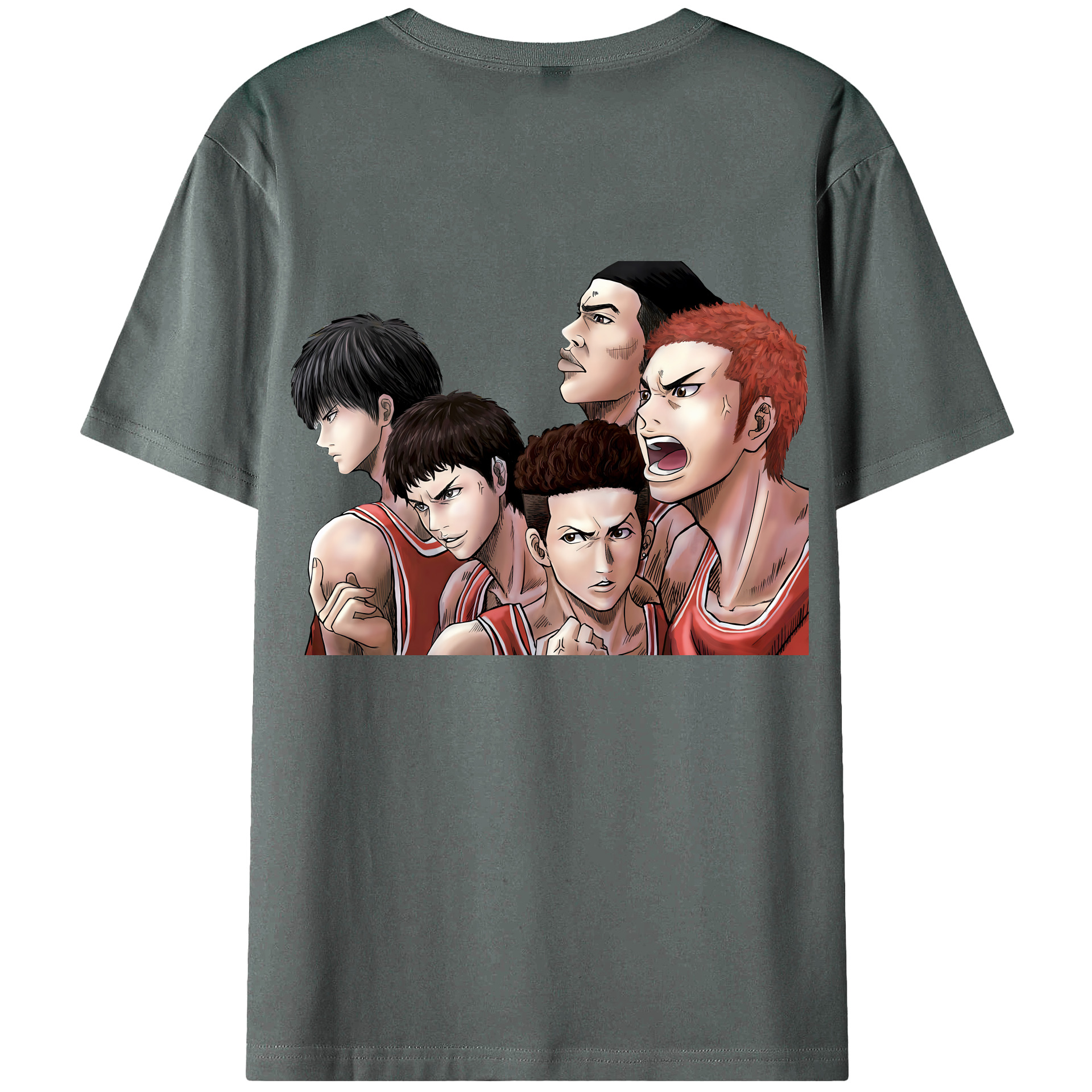 （画像用） SLAM DUNK／スラムダンク 綿100％ メンズ半袖Tシャツ（バックプリント） 通気性